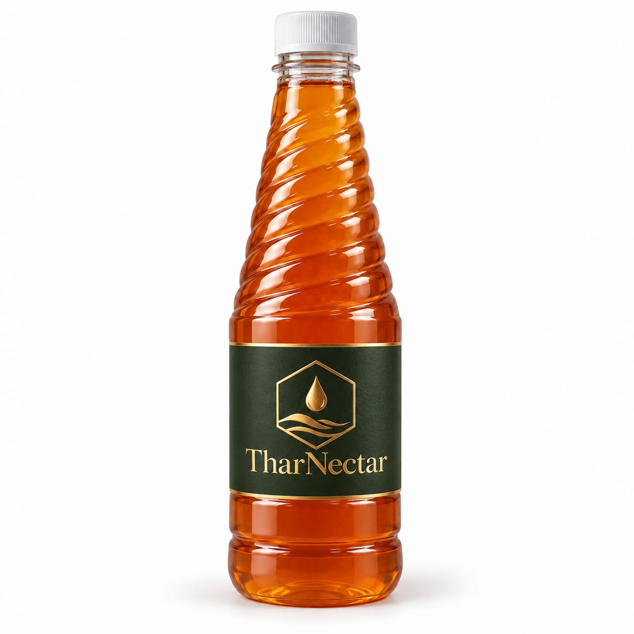 TharNectar bottle filled with amber Thar desert honey, 1 kg